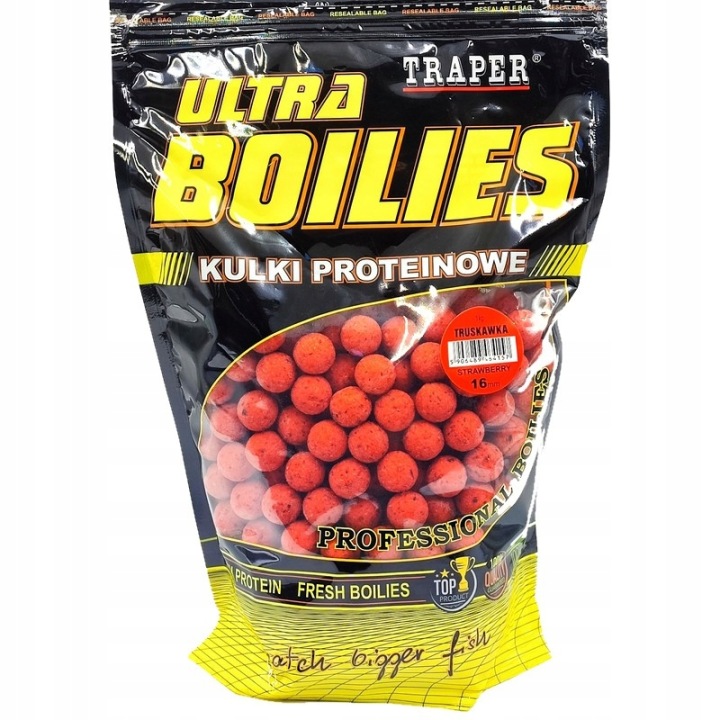 Kule Zanętowe Traper Ultra KARP TRUSKAWKA Strawberry 16mm 1kg