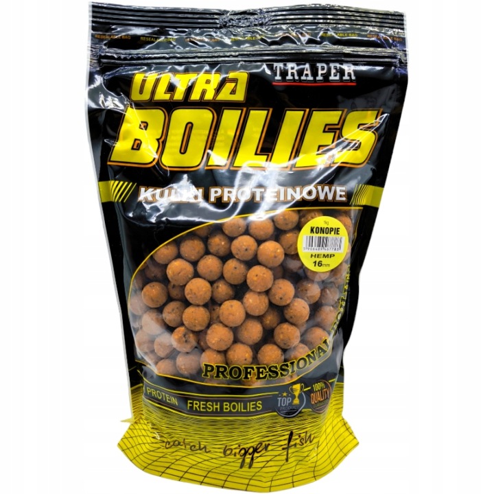 Kulki Zanętowe Traper Ultra Boilies Konopie Hemp 16mm 1kg